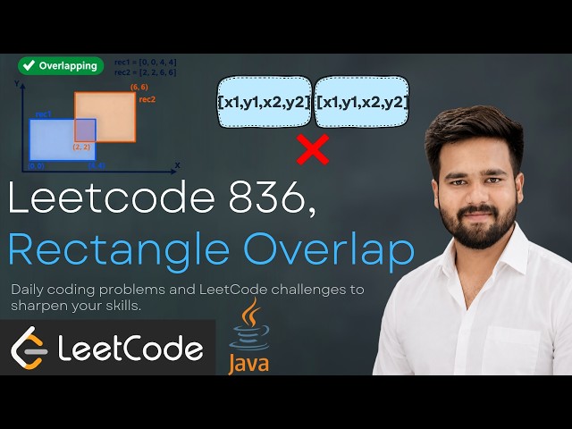 Rectangle Overlap | Leetcode 836 | Proper Explanation of Overlapping | Java Solution