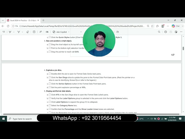 Excel 2024 In Practice - Ch 3 Guided Project 3-3  | Guided Project 3-3 - SIMnet Project