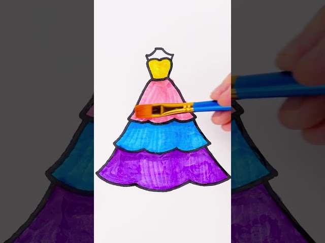Colorea un hermoso vestido arcoíris para una princesa👑🌈 #brillo #arteconbrillo #cortosyoutube