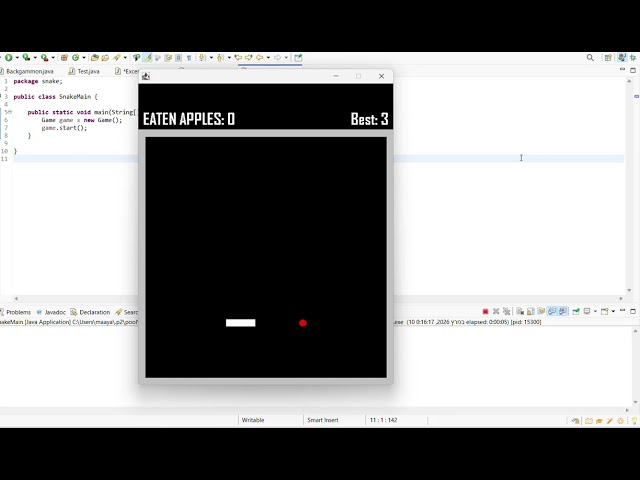 Snake implemented in Java | one of my first Java projects