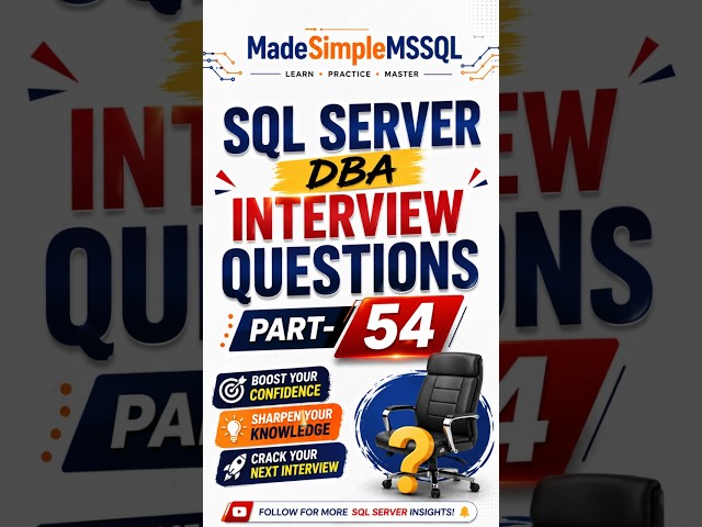 SQL Server Interview Questions | #learnsql #sql #technology | @MadeSimpleMSSQL