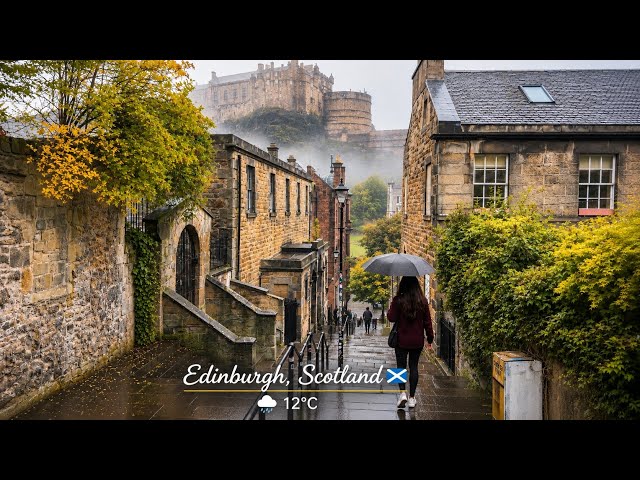 This Is Edinburgh After a Night of Heavy Rain 🌧️ | 14°C Morning Walk | Scotland 4K.