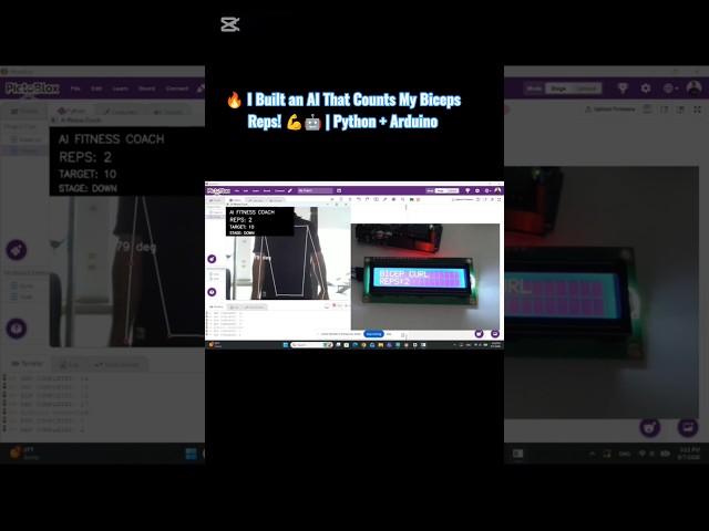 🔥 This AI Counts Every Biceps Rep 🤯💪 | Python + Arduino