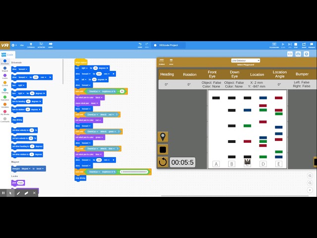 VEXcode VR Line Detector Project