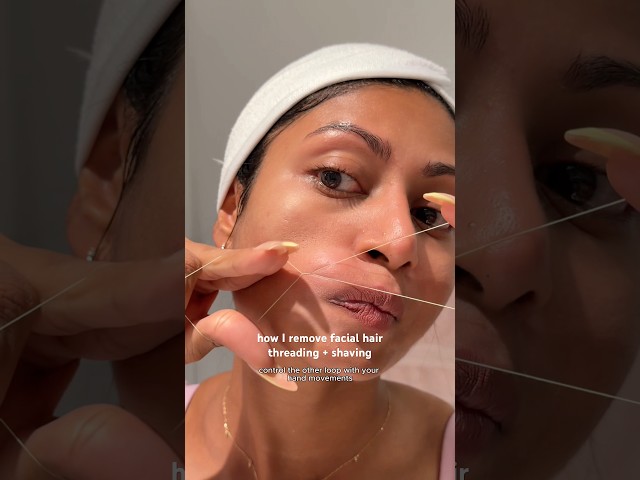 How I Remove Facial Hair 🪒🫧 Shaving + Threading