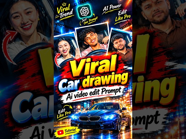 🔥 Trending Car Driving Ai Video Editing Prompt |  Instagram Viral Pata Chalega song Reels Editing