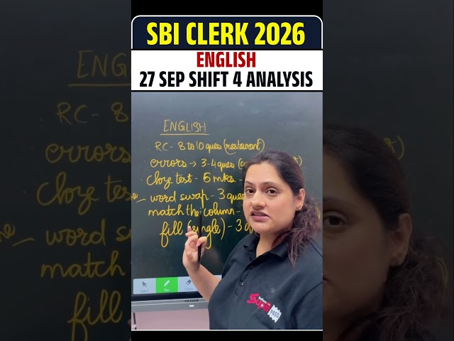 SBI CLERK 2026 English 27 sep shift 4 analysis