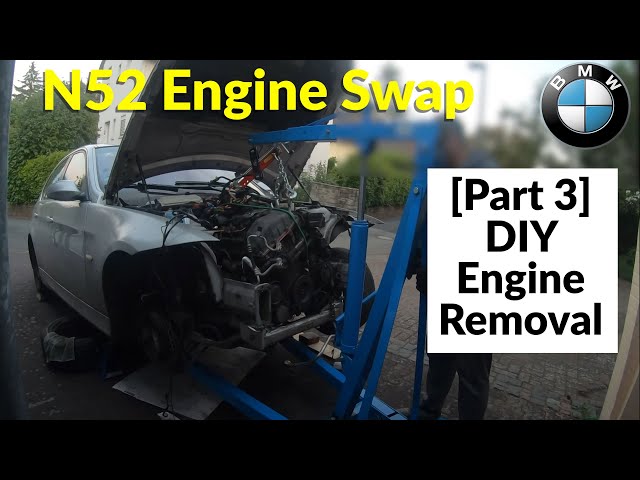 Pulling The N52 Engine OUT! Unbolting the Transmission, Exhaust & Intake! [N52 Engine Swap Part 3]