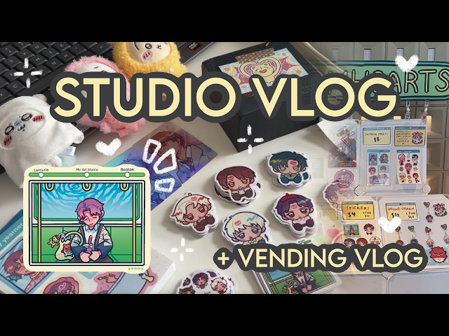 Studio Vlog 🚃🐚 vending at a love & deepspace event | unboxing merch, friend’s mail club, reflections