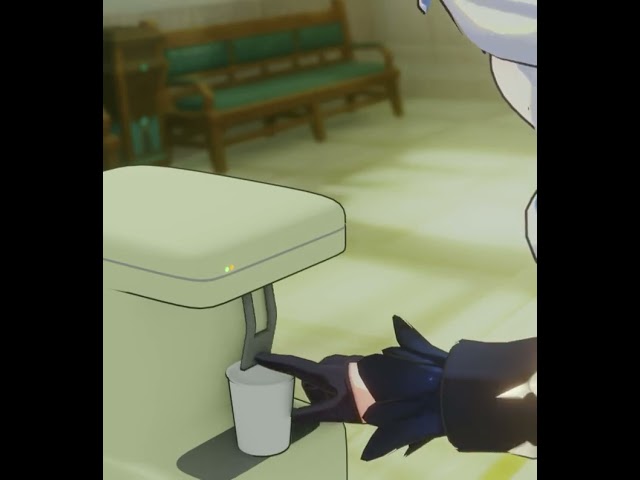 Furina learns how to use a water dispenser #furina #Lumine #genshinimpact #genshin #waterdispenser