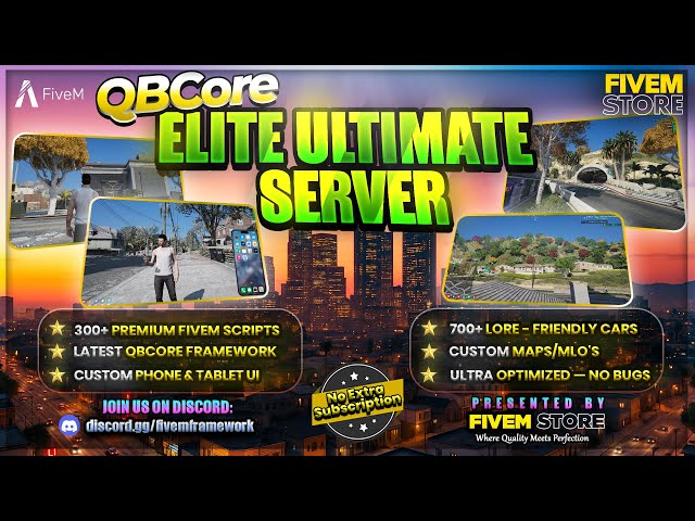 Best QBCore Server 2026 for Sale | FiveM Elite Ultimate Server 🔥 | 350+ Scripts & 700 Cars