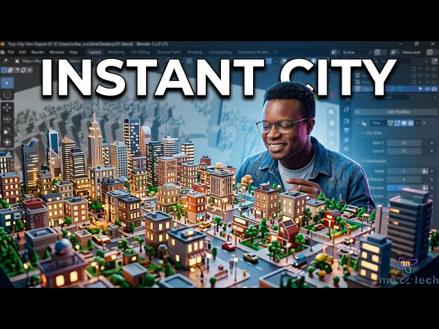 Tiny City Generator for Blender 5.2 (Instant Procedural Cities!)