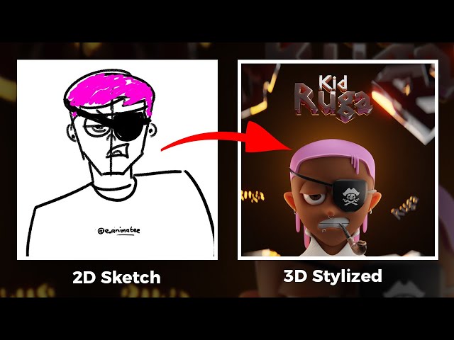2D sketch to 3D stylized character In Blender 3.0
