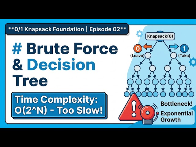 0/1 Knapsack Episode 02: 0/1 Knapsack Brute Force Explained: Decision Tree, Recursion & Complexity