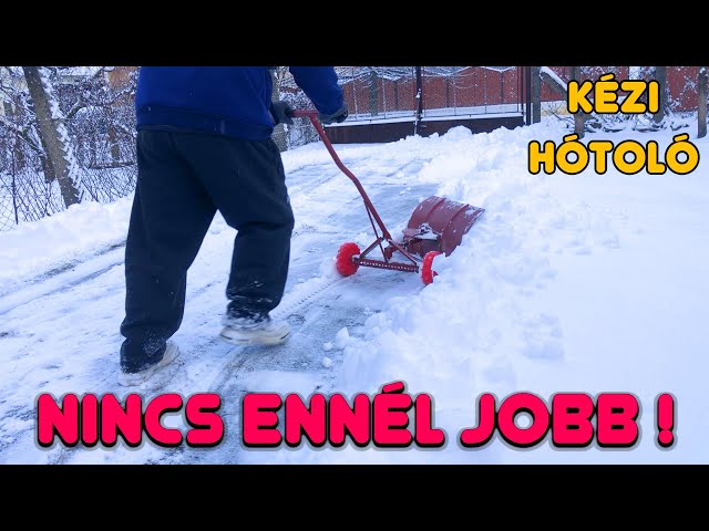 Kézi hótoló teszt, 10 cm. hóban.