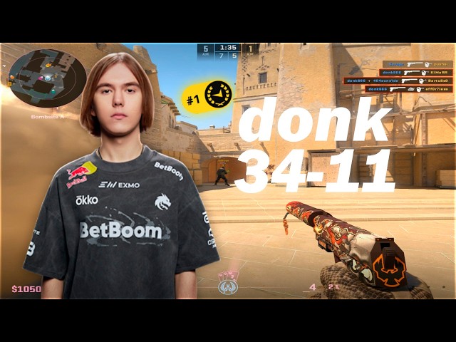 donk (34-11) 5513 ELO - FACEIT TOP #1 | CS2 DEMO POV + VOICECOMMS