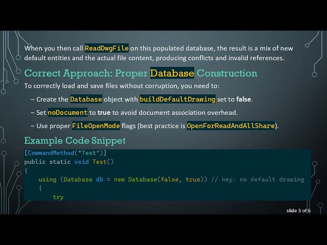 Fixing Corrupt AutoCAD Drawings by Properly Initializing Database Objects