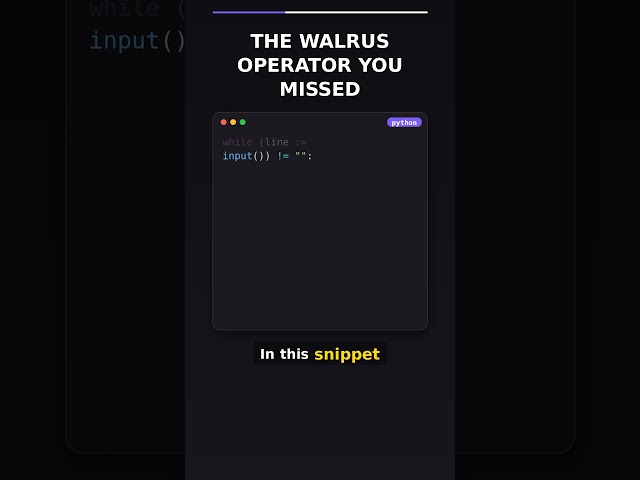 Python Walrus Operator Hack: Reduce Two Lines to One #python #coding #programming #tips