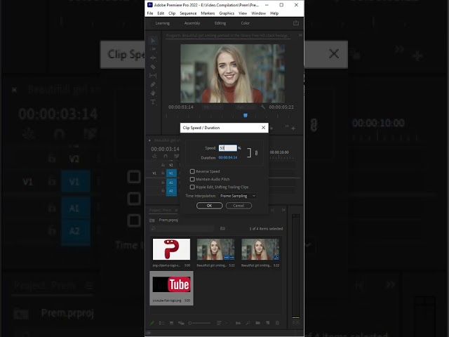 Premiere pro tutorial   How to slow motion in premiere #Shorts #trending #premiere