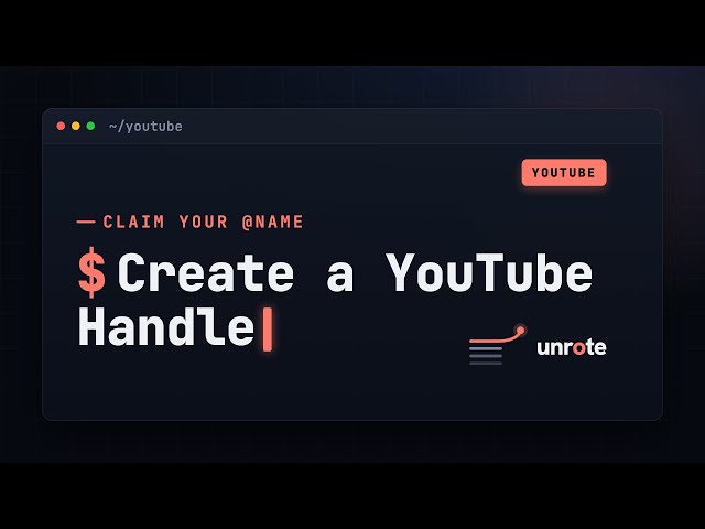 How to create a Youtube Handle for your Channel or account