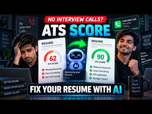🔥 Not Getting Interview Calls? | How I Improved My ATS Score From 62 to 90 Using AI
