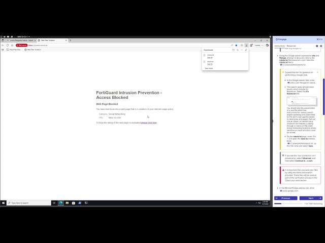 Ethical Hacking Cengage Virtual Lab 4-1 Perform Open Source Intelligence