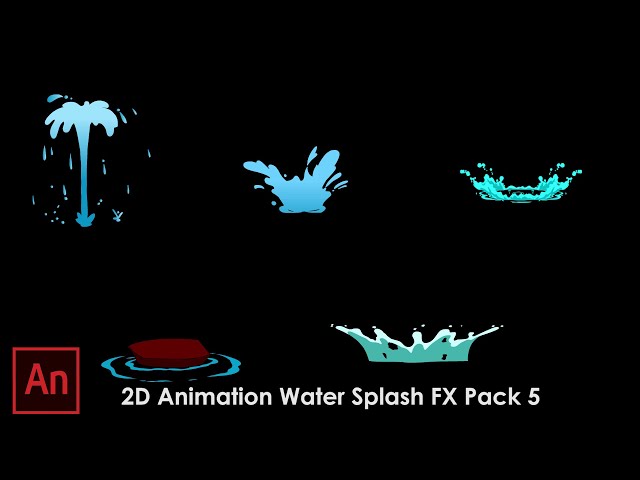 2D Animation water Splash FX Pack 5 | Free Adobe Animate CC Files
