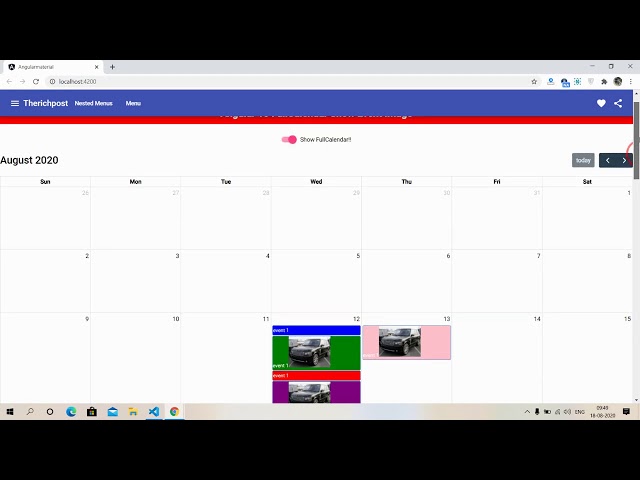 Angular 10 FullCalendar Show Event Image
