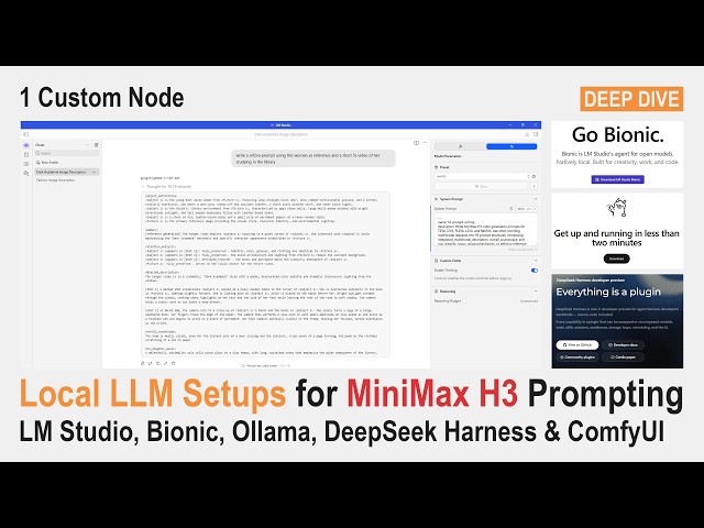 🟠 5 Local LLM Setups for MiniMax H3 Prompting: LM Studio, Bionic, Ollama, DeepSeek Harness & ComfyUI
