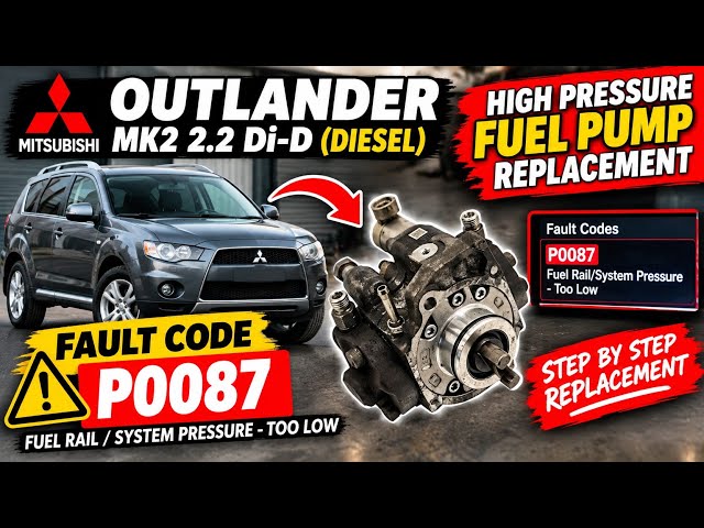 Mitsubishi outlander 2.2 diesel faulty high pressure fuel pump replacement. Fault code P0087.