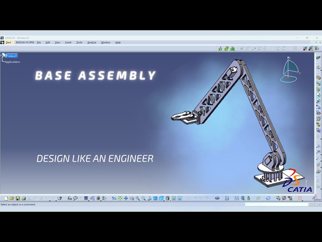Base Assembly – Small Arm Robot | CATIA V5 Design Series