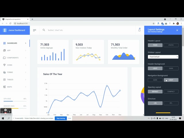 Angular 11 Admin Dashboard Template 2 Working Demo
