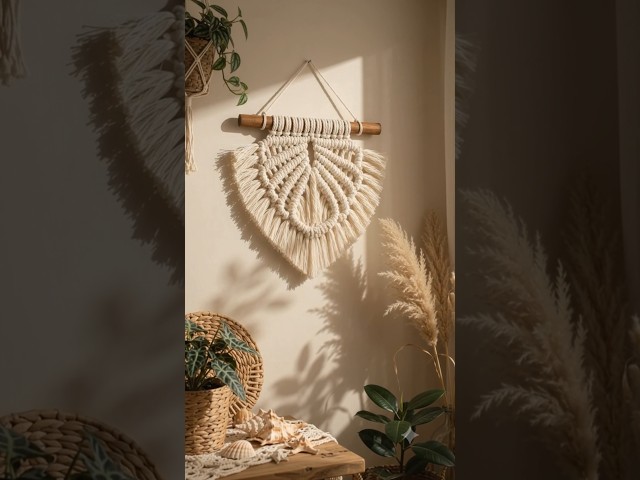 Diy Macrame Sea shell wall hanging #diy #macramewallhanging #homedecor #walldecor #shorts #handmade