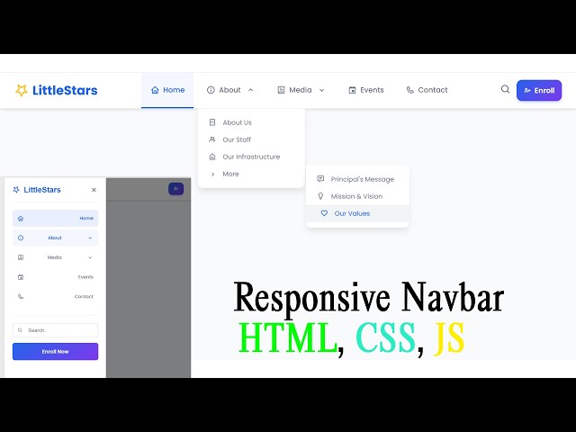 Responsive Navbar | HTML CSS JavaScript | Navbar Template