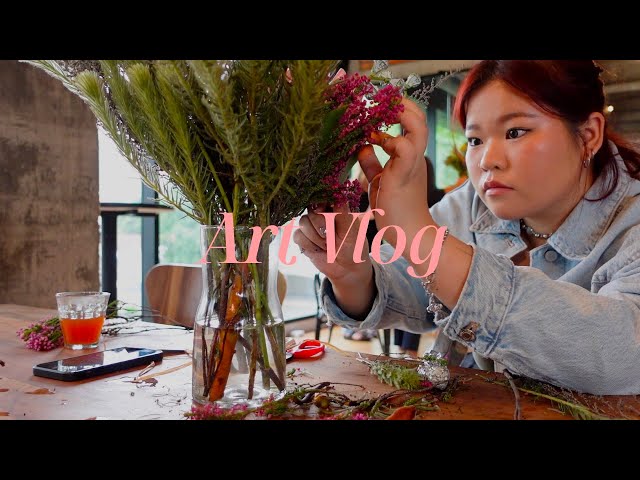 ART VLOG ✶ ( floral workshop, painting study, book hunting ) 💐🫧