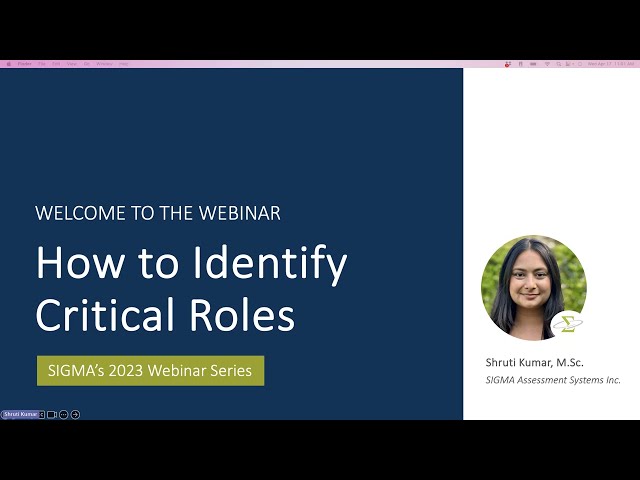 SIGMA Webinar (April 2024): How to Identify Critical Roles