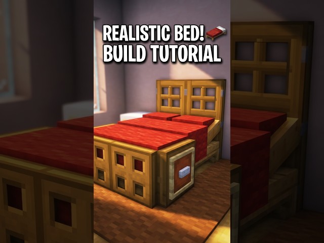How to build a realistic bed in Minecraft 🛏️ #minecraft #tutorial
