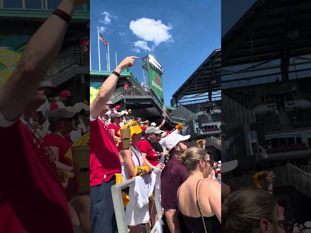 Beer snake section pumped for the start of the United Bowl
