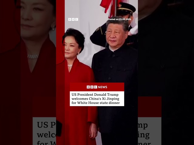 Trump welcomes Xi to White House state dinner. #BBCNews