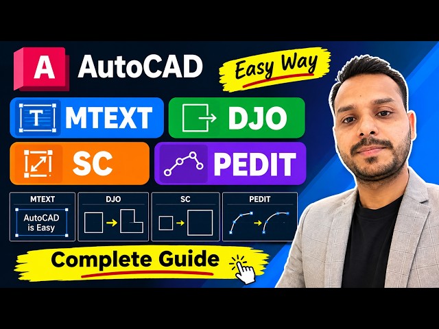 AutoCAD MTEXT, JOIN, SCALE & PEDIT Commands | Easy Way for Beginners