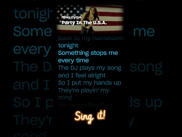 Miley Cyrus - Party In The U.S.A. (Mini Karaoke) 🎤