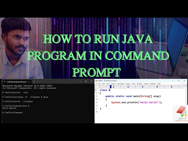 EDIT PLUS + | | RUN JAVA PROGRAM IN COMMAND PROMPT | | JAVA FULL STACK DEVELOPMENT | | #compilation