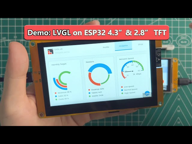 LVGL Demo on ESP32-S3 4.3" TFT & ESP32 2.8" TFT