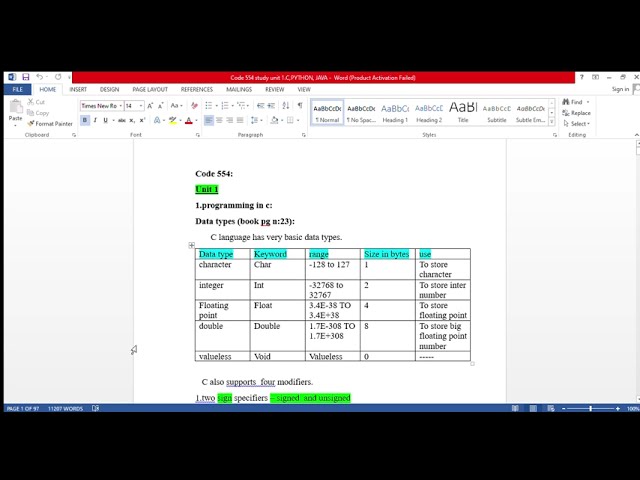 TNPSC  CTSE subject code 554 unit 1   programming in c -data types