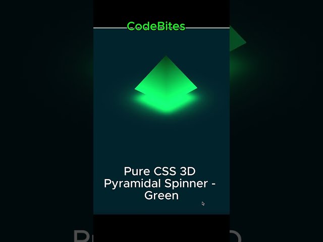 Pure CSS 3D Pyramid Spinner 🔺💚 | No JavaScript!