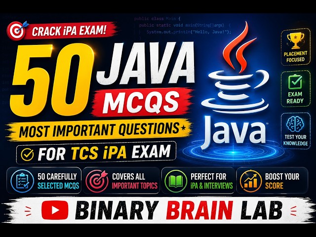 50 Java MCQs for TCS iPA Exam 2026 | Most Important Java Questions & Answers