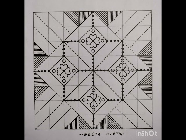 Drawing of Square Design 4(Step by Step)#square#grid#design#mandala#indian#art@geetakwatra699