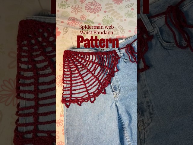 How to make viral spiderman web waist bandana🕸️ #crochet #tutorial