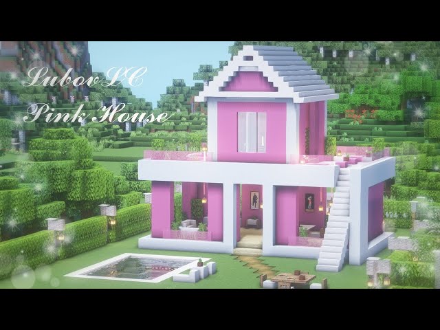 How to Build a Cute Pink House | Minecraft Tutorial 🍀 (#19)
