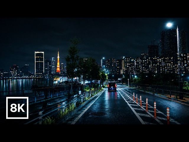Tokyo Night Drive: From Roppongi to Toyosu / 8K 60fps HDR / Soft Lofi Beats